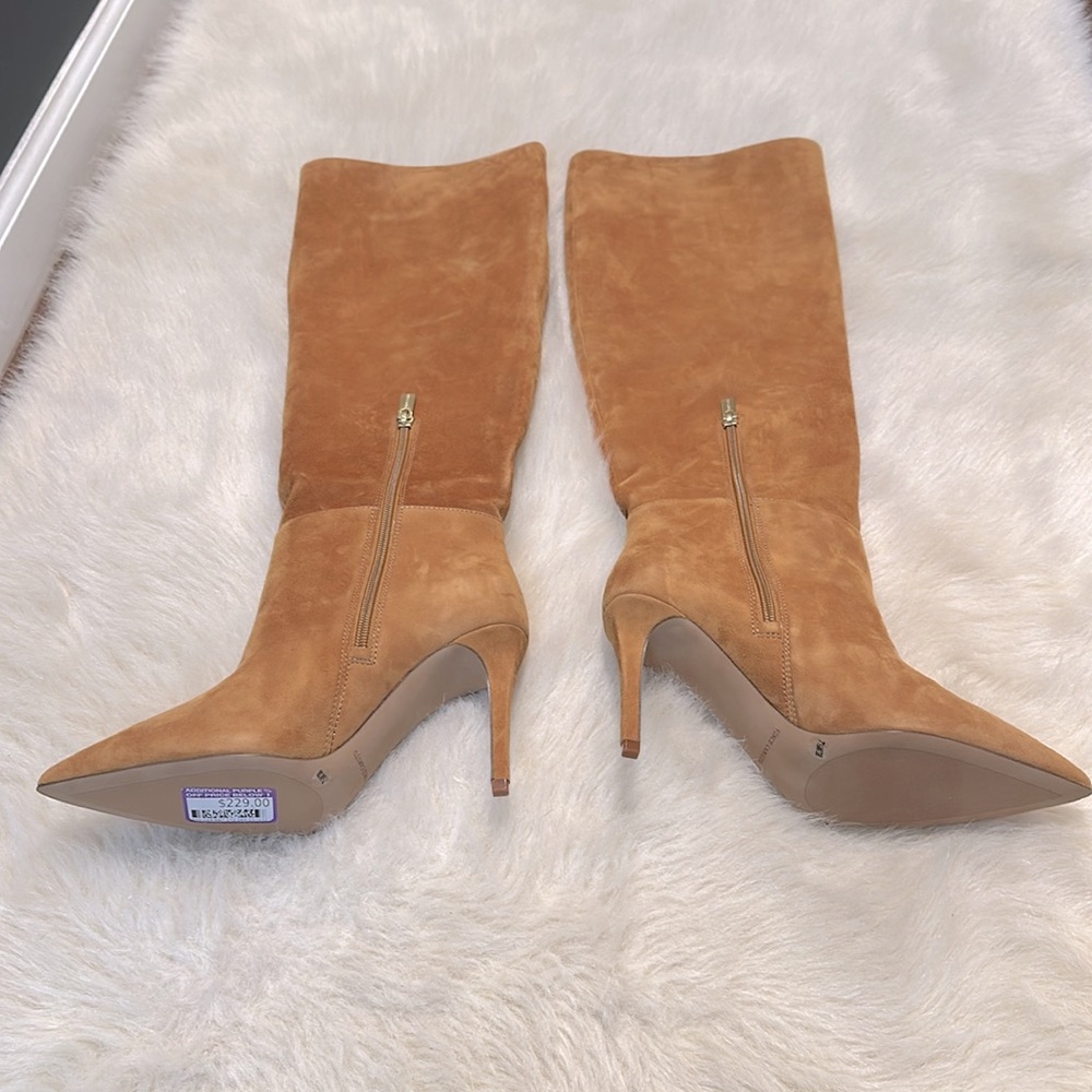 Suede Knee-High Boots in Tan, New in the box - Picture 2 of 7